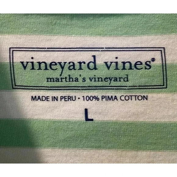 Vineyard Vines Striped Pima Cotton Stripe Polo Shirt Mens Large (683) - Picture 4 of 5